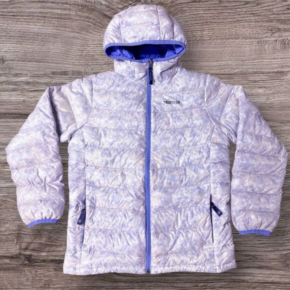 Marmot Other - Marmot Youth  Nika Lilac Down Puffer 550 Fill Full Zip Jacket Hooded Size L